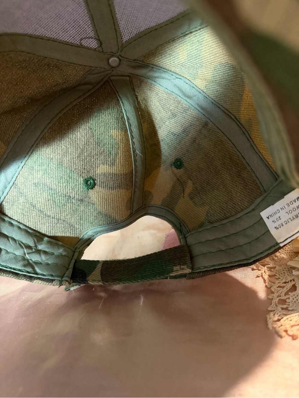 Camouflage "John Beer" Embroidered Logo Hat in Green, Brown, Yellow NWOT - Picture 7 of 12